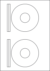 Red CD & DVD Labels, 2 Per Sheet, 116mm Diameter