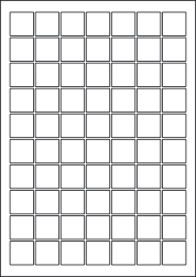 Square Matt Transparent Labels, 70 Per Sheet, 25mm, LP70/25SQ MTP